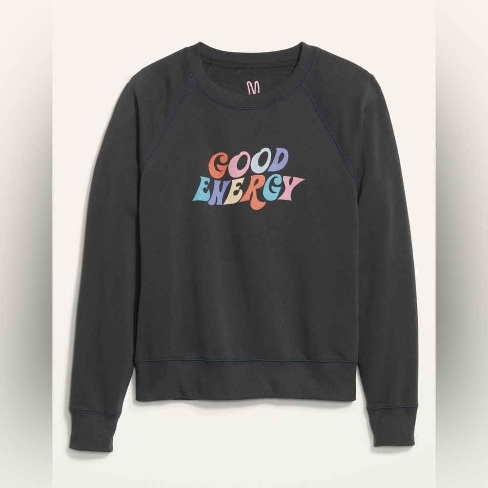 Old Navy Charcoal Sweater with Vibrant Print